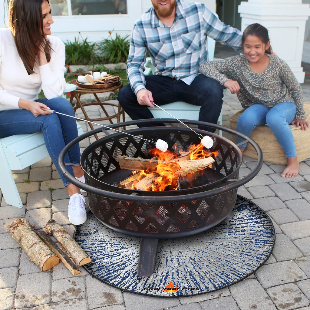 Fire Pit Mats for Under fire Pit 24" Round Non Combustable Heat Deflector Fire Resistant Fireproof Mat/Fireplace Mat. Pad Protector for firepit, Grill