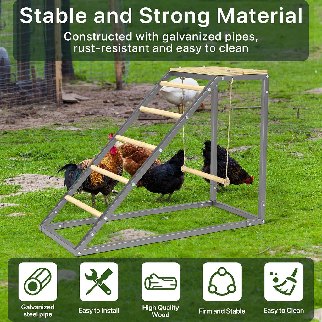 Chicken Coop Roosting Perch Essentials：Perfect for Backyard Poultry, Easy Installation &,Farm Roost Toys for Chickens(37.5''L x 15.7'' W x 27.5H'')