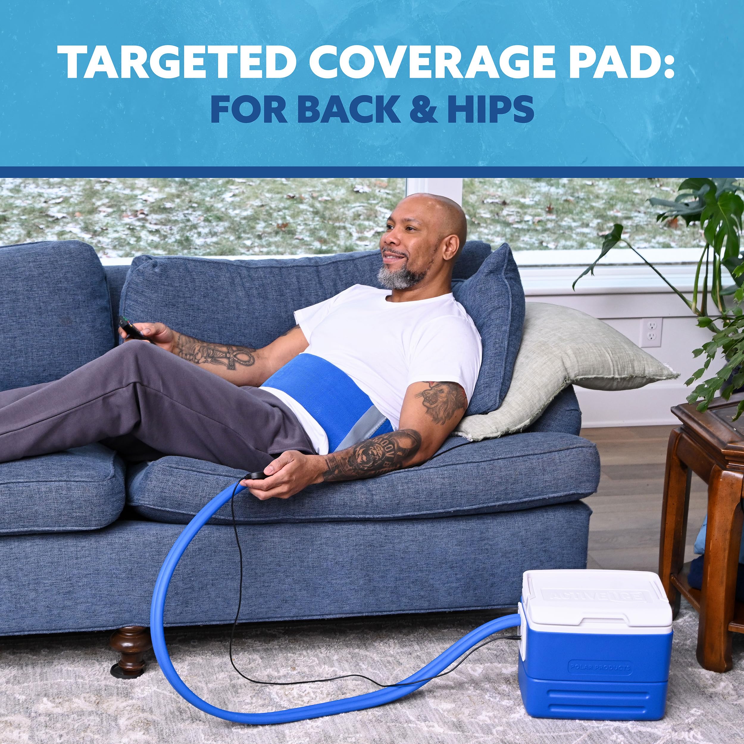 Polar Active Ice 3.0 Cold Therapy Ice Machine System with Programmable Timer, Back and Hip Compression Pad, Lightweight 9 Quart Cooler, Quiet Pump, Strong Cryotherapy Pain Relief Treatment