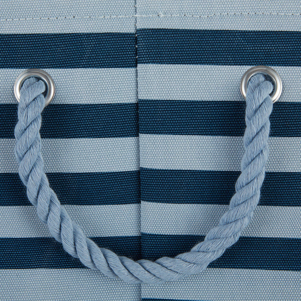Bone Dry Pet Storage Collection Striped Paw Patch Bin, Aqua, Small Rectangle