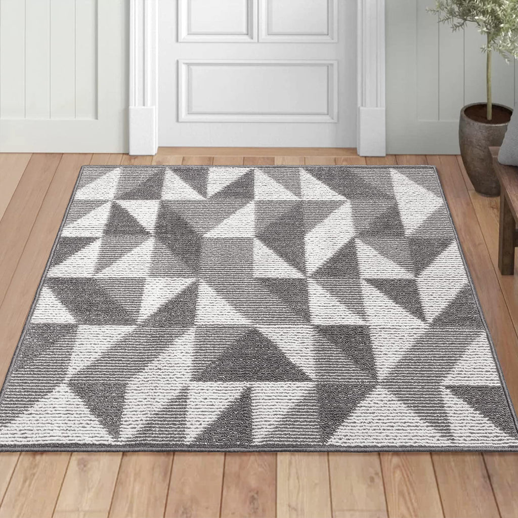 Indoor Doormat 24"x 36", Absorbent Front Back Door Mat Floor Mats, Rubber Backing Non Slip Door Mats Inside Mud Dirt Trapper Entrance Door Rug Carpet, Machine Washable Low Profile-Brown Time Cloister