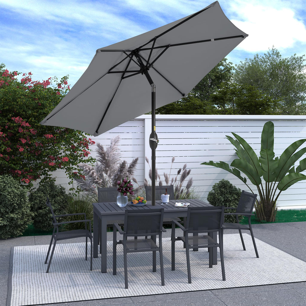 SUNVIVI OUTDOOR Outdoor Patio Umbrella, Patio Umbrella, Market Umbrella, Large Outdoor Umbrella, Metal Pole Umbrella with Push Button Tilt and Crank, Polyester Canopy