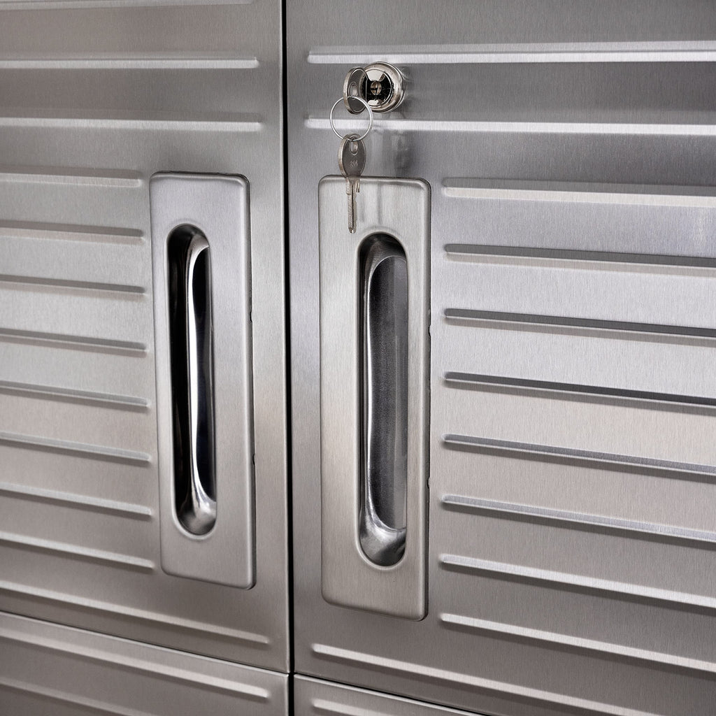 Seville Classics UltraHD Solid Steel Lockable Metal Storage Cabinet Locker Organizer, w/Adjustable Shelves for Garage, Warehouse, Office, Classroom, Granite, 30" W x 18" D x 72" H