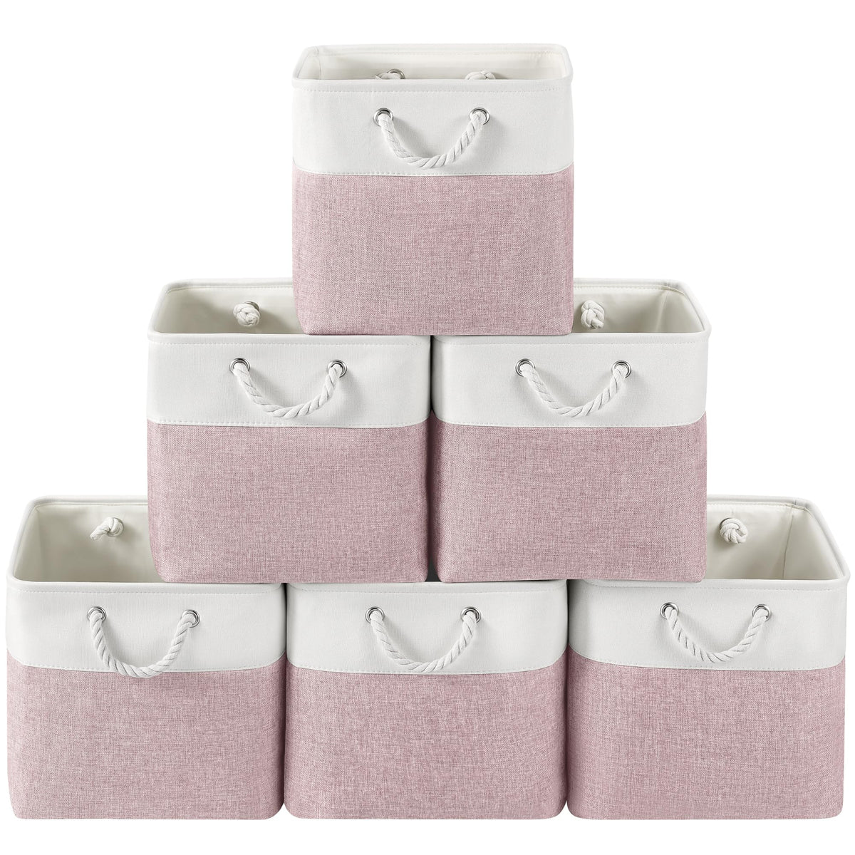 Storage Baskets for Shelves 11.8x7.9x5.2 Inch, Foldable Fabric Storage Bins with Handles, Small Storage Baskets for Organizing Closet, Office, Home Organization (1-Pack, Gray)