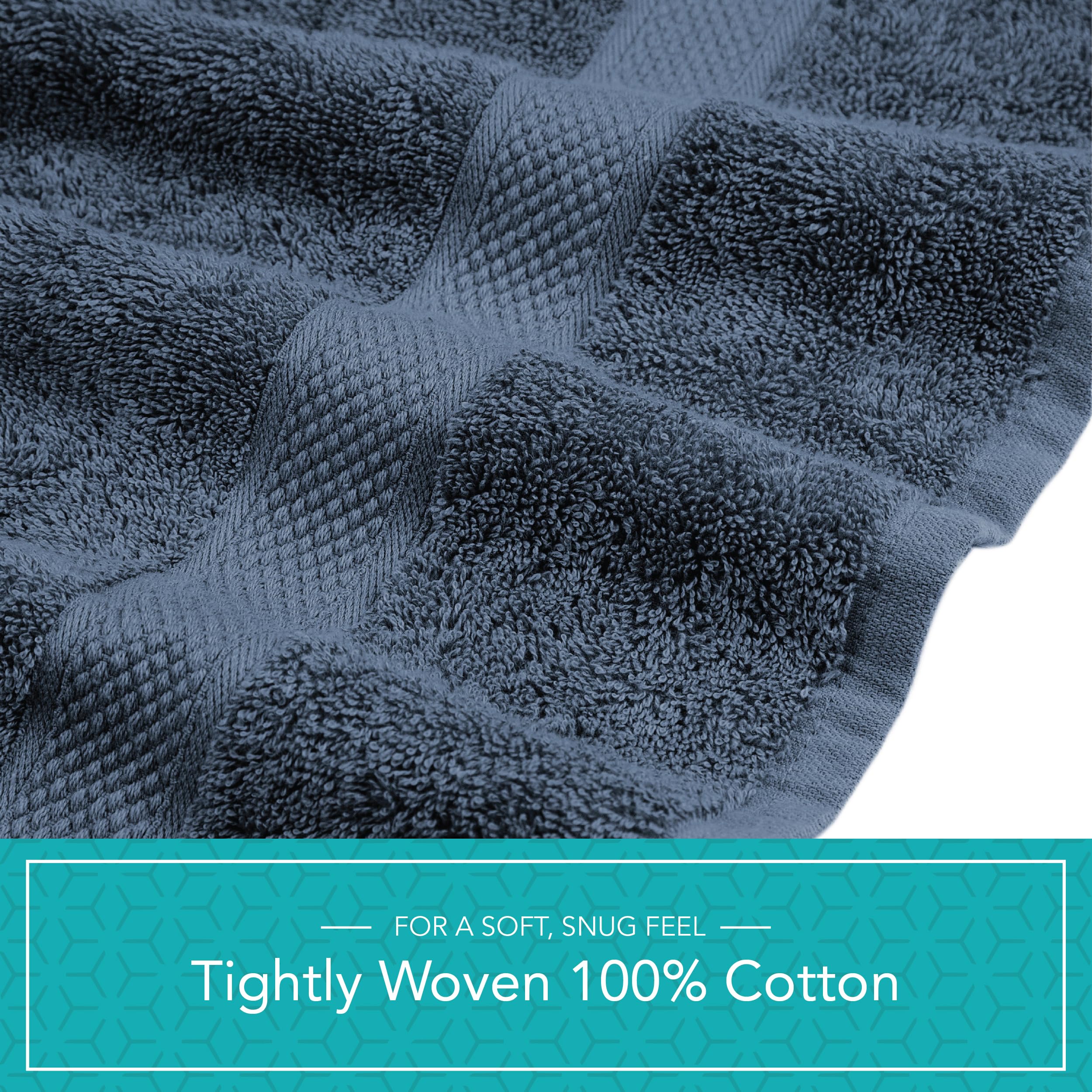 Pleasant Home Bath Towels Set of 6 (24” x 50”) 100% Cotton, 515 GSM | Lightweight, Soft & Highly Absorbent Luxury Towels for Bathroom | for Gym, Pool & Spa | 6 Pack, Gray