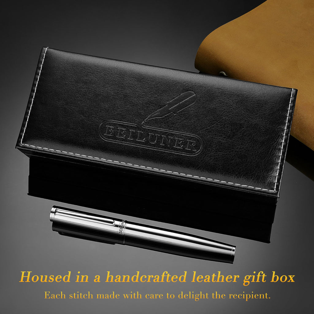 BEILUNER Luxury Rollerball Pen,24K Gold Trim,Noble and Elegant Designs,Schneider Ink Refill, Best Roller Ball Pen Gift Set for Men & Women, Professional, Executive Office, Nice Pens