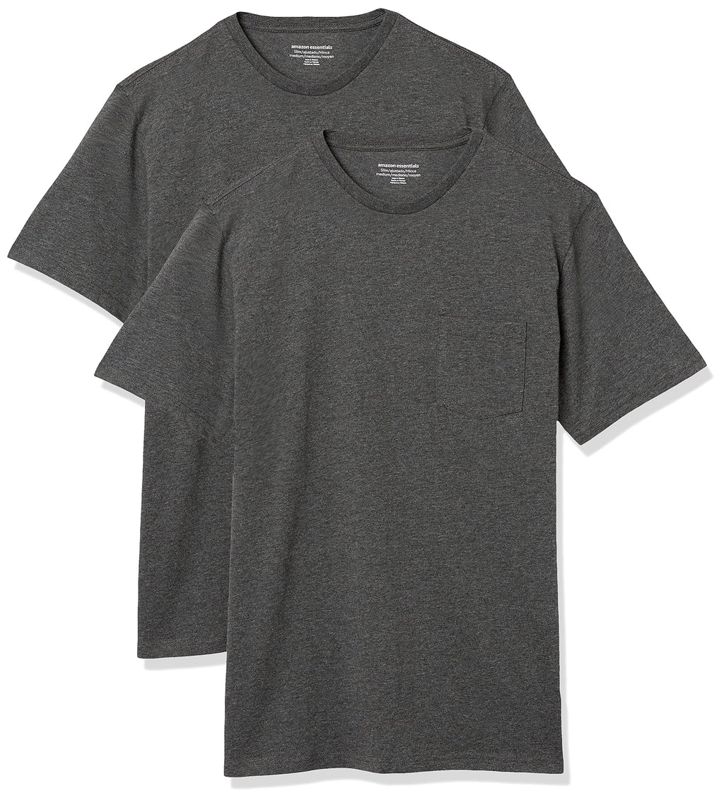 Amazon Essentials Men's Short-Sleeve Crewneck Pocket T-Shirts, Pack of 2