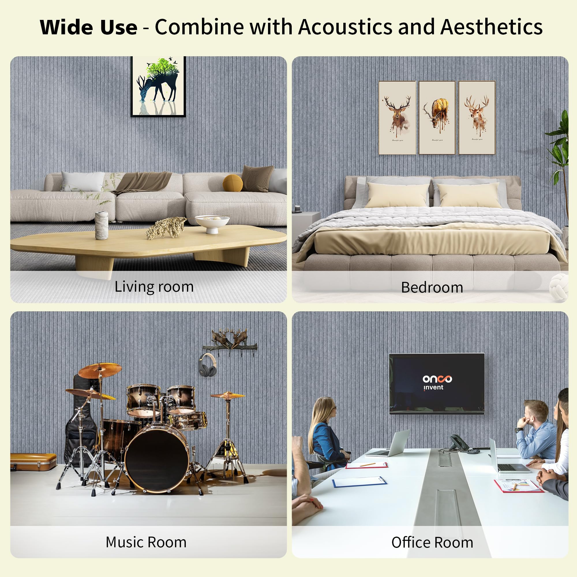 Art Acoustic Panels for Wall,5 Pack Sound Absorbing Panels,47.2” x 23.6” Soundproof Wall Panels,High-Density Acoustic Wall Panels,Decorative Sound Panels with Wood-Look
