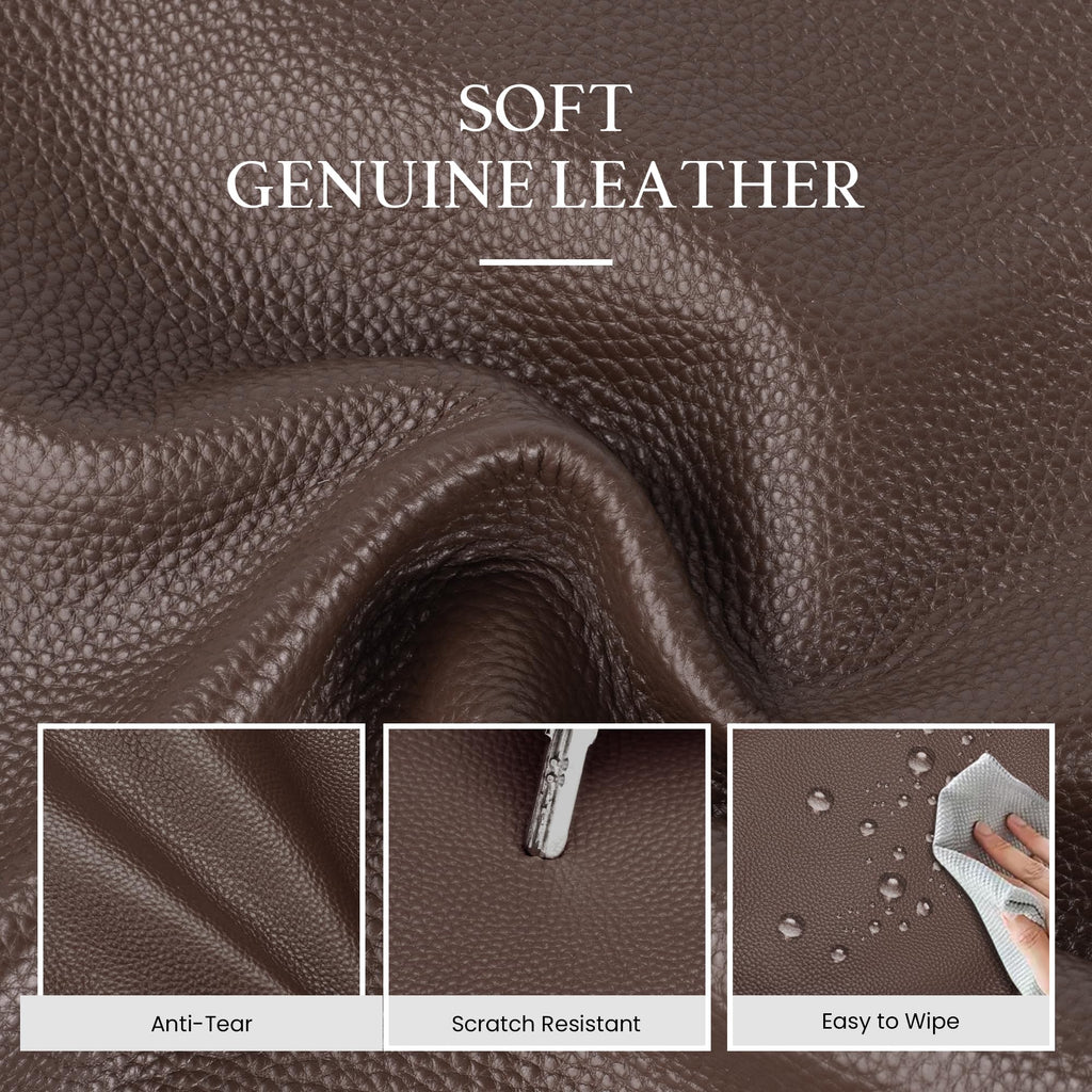 befen Soft Genuine Leather Tote Bag for Women Work with Zipper Slouchy Bags