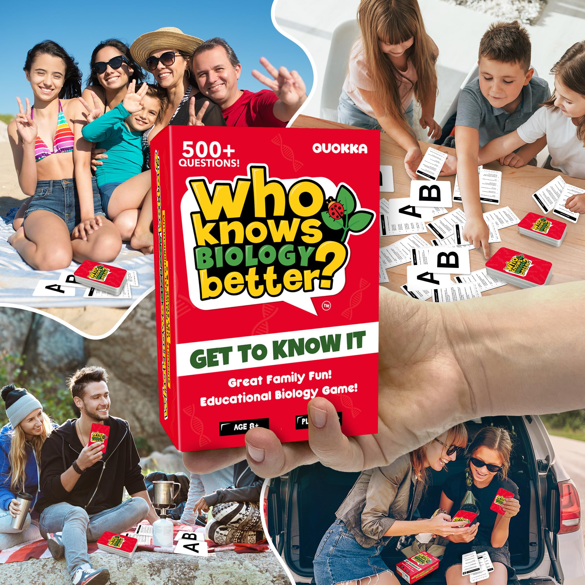 Family Board Games for Kids and Adults - Trivia Card Games for Kids 8-12 and Adults - Who Knows Me Better for Family Game Night - 500+ Facts Questions from Ages 6-8 — Fun Travel Car Activities for 5+