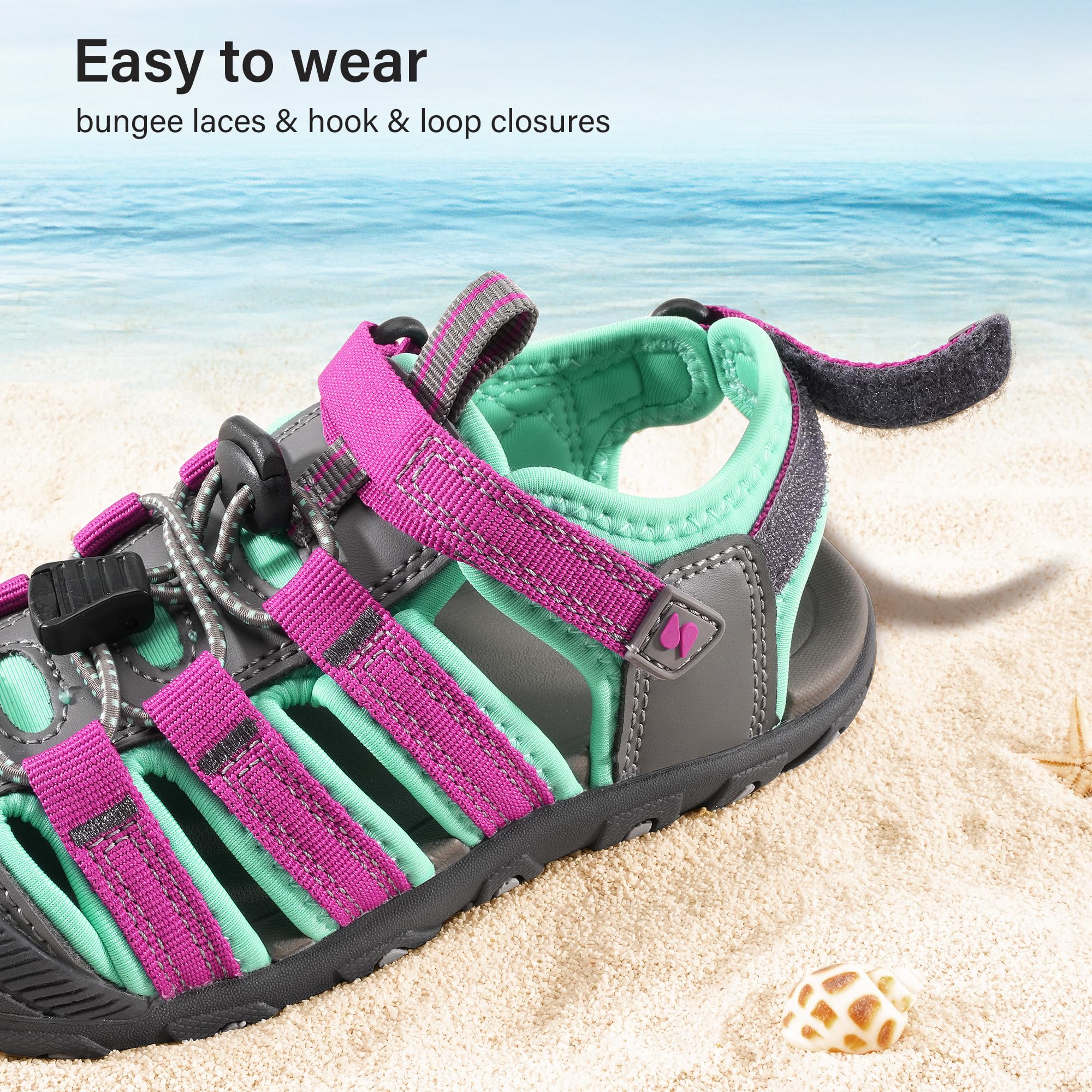 Stelle Girls Sport Water Sandals Kids Hiking Sandals Boys Summer Outdoor Beach Closed-Toe Athletic Shoes for Toddler/Little/Big Kids