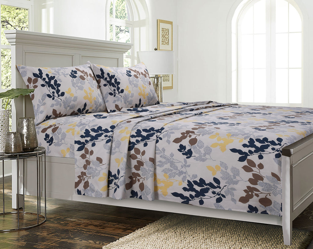 Tribeca Living 1000 Thread Count Egyptian Cotton Sheets King Size - Silky Smooth Sateen Weave for Luxurious Sleep - 22 Inch Deep Pocket 4-Piece Set in Classic Blue