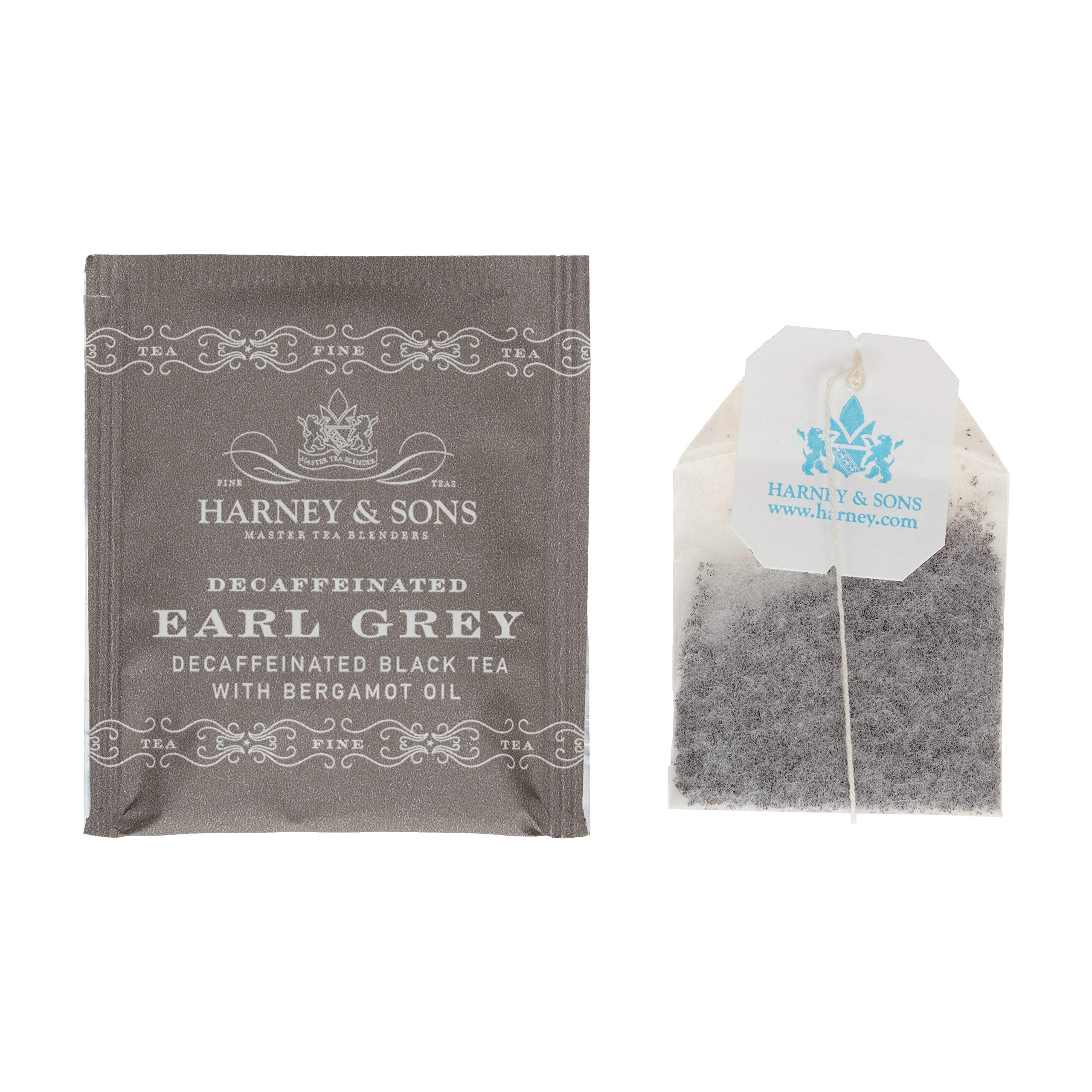 Harney & Sons Decaffeinated Earl Grey Tea bags, Black Tea with Bergamot, 50 Count