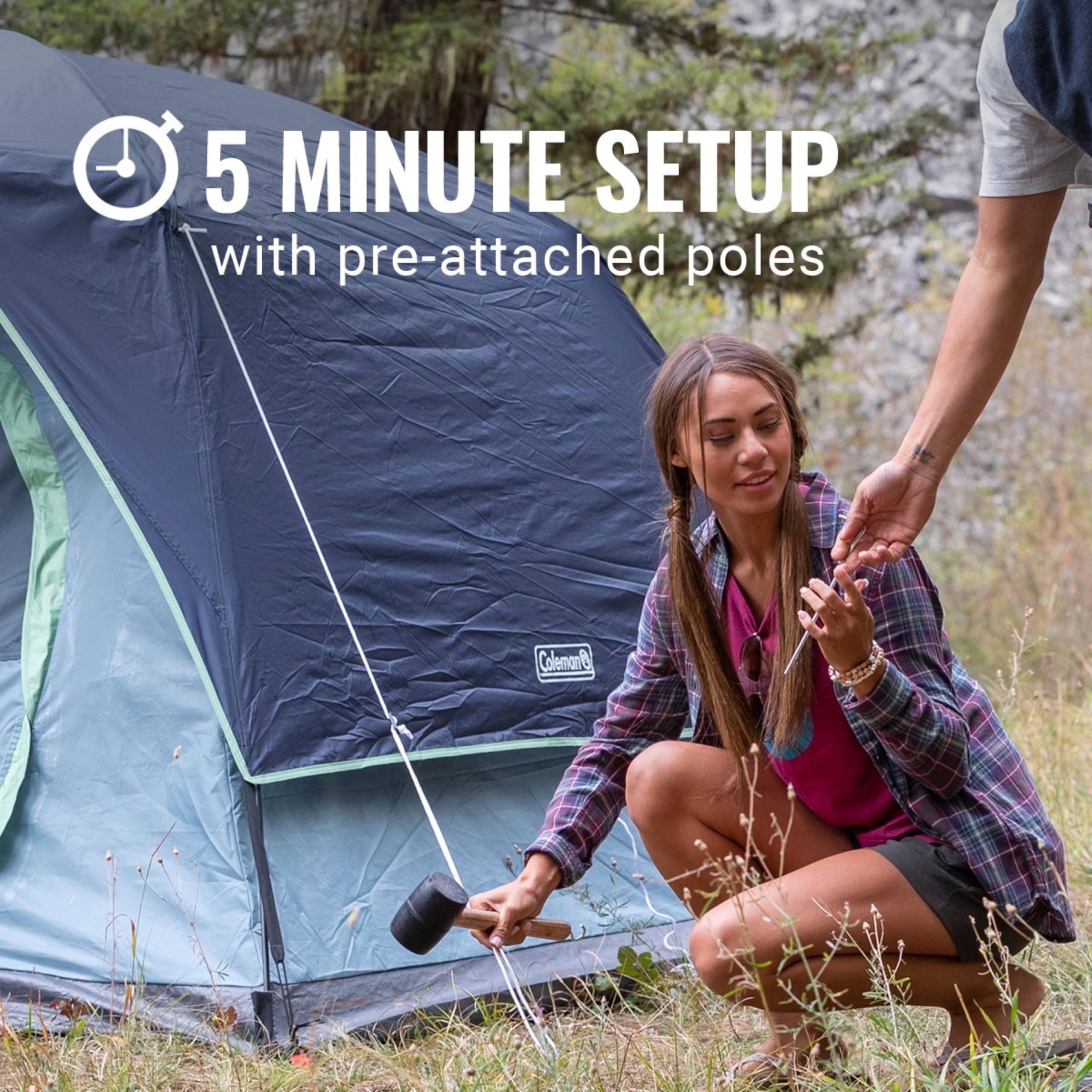 Coleman Skydome Camping Tent with 5 Minute Setup, 2/4/6/8 Person Weatherproof Tent with Rainfly & Carry Bag, 20% More Headroom Than Traditional Canopies