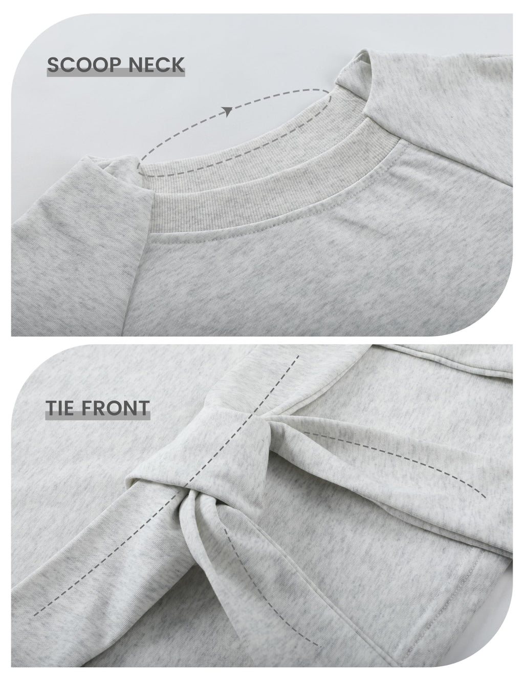 Zhiyouni Women's Long Sleeves Shirt Tops Casual 2026 Fall Fashion Crewneck Tie Knot Sweatshirt Pullover