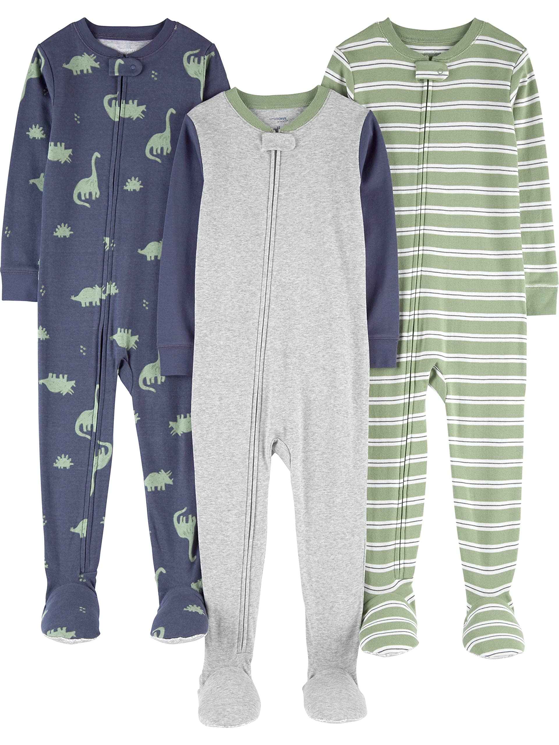 Simple Joys by Carter's Baby Boys 3 pack Snug Fit Footed Cotton Pajamas