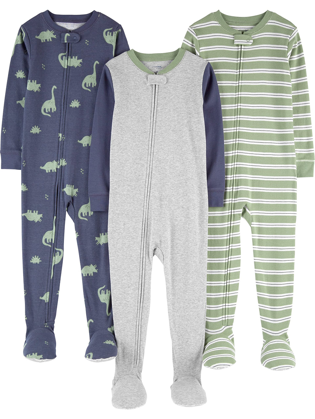 Simple Joys by Carter's Baby Boys 3 pack Snug Fit Footed Cotton Pajamas