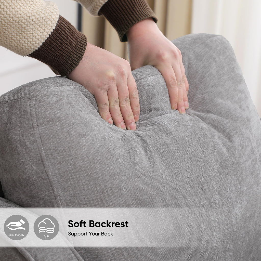 Accent Chair for Living Room, Mid Century Modern Reading Chair for Bedroom, Upholstered Armchair with Side Pockets, Comfy Single Sofa Side Chair for Office, Apartment, Small Room, Beige