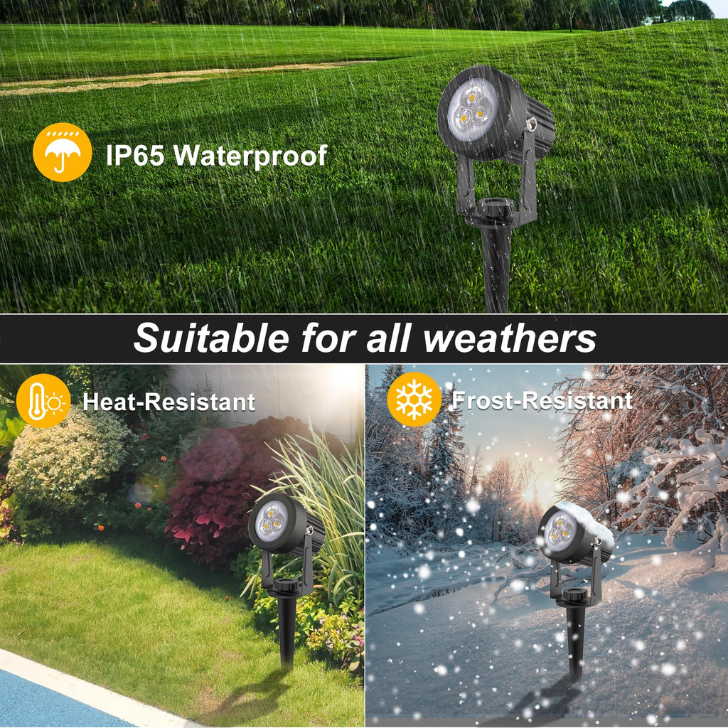 Solar Spot Lights Outdoor, Solar Landscape Spotlights IP65 Waterproof 9.8ft Cable,Auto On/Off Outdoor Wall Lights for Garden Yard Driveway Porch Walkway Pool (3000K Warm White)