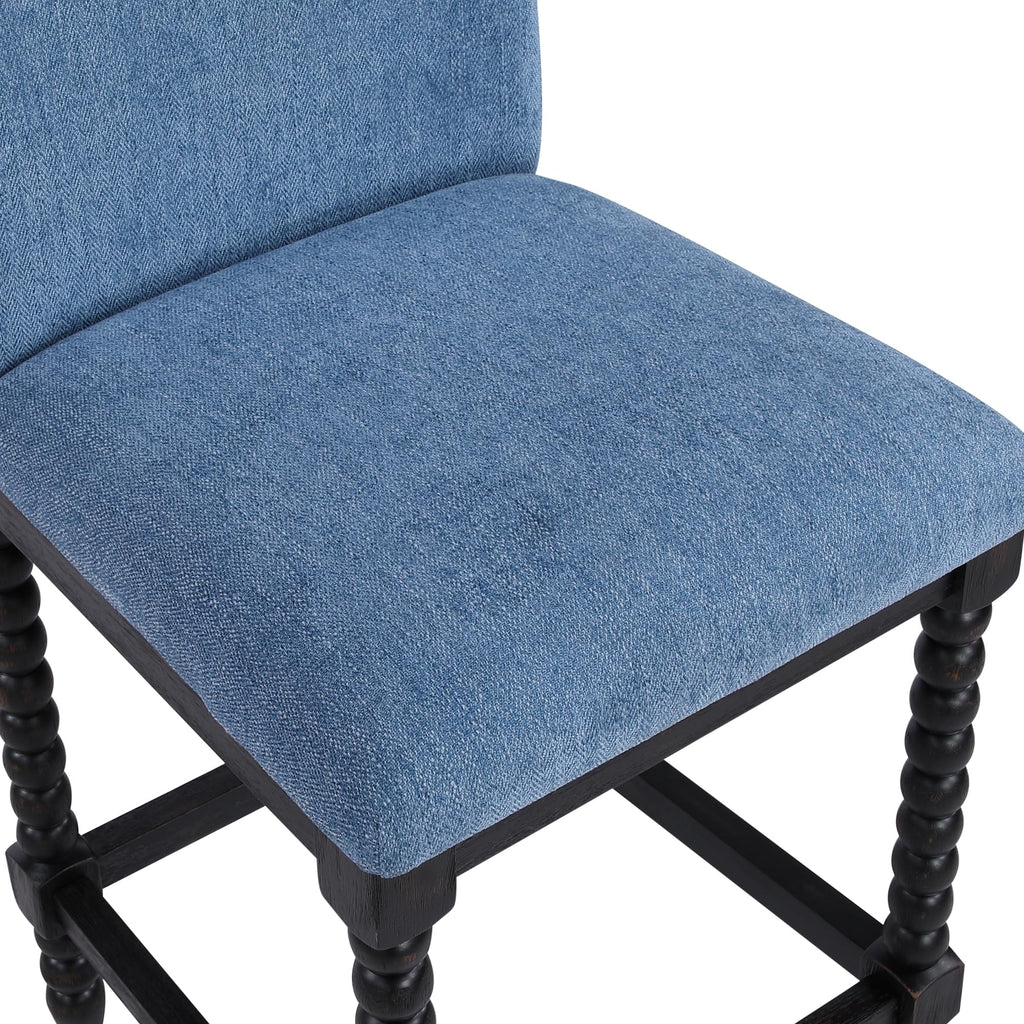 DUHOME Spindle Counter Stool with Padded Spring Seat,Wooden Bar Stools Farmhouse 26 Inch Counter Height Stools Chairs with Spindle Back for Kitchen Island