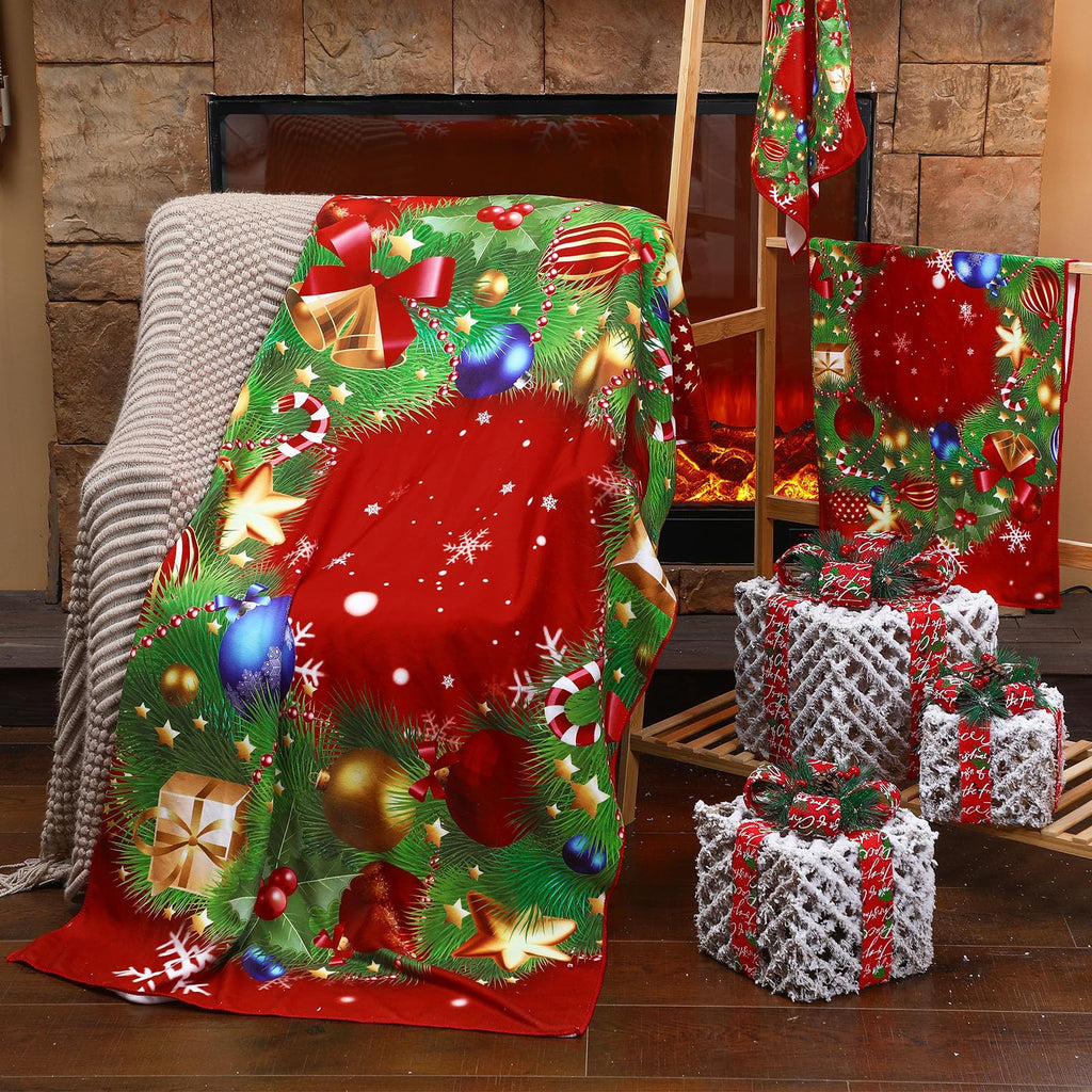 Preboun 3 Pack Christmas Gnome Bathroom Towels Set - Christmas Tree Hand Towels, Winter Snowflake Bath Towels, Soft Absorbent Dish Towels for Bathroom, Kitchen, Home, Hotel, Beach, Gym, Spa