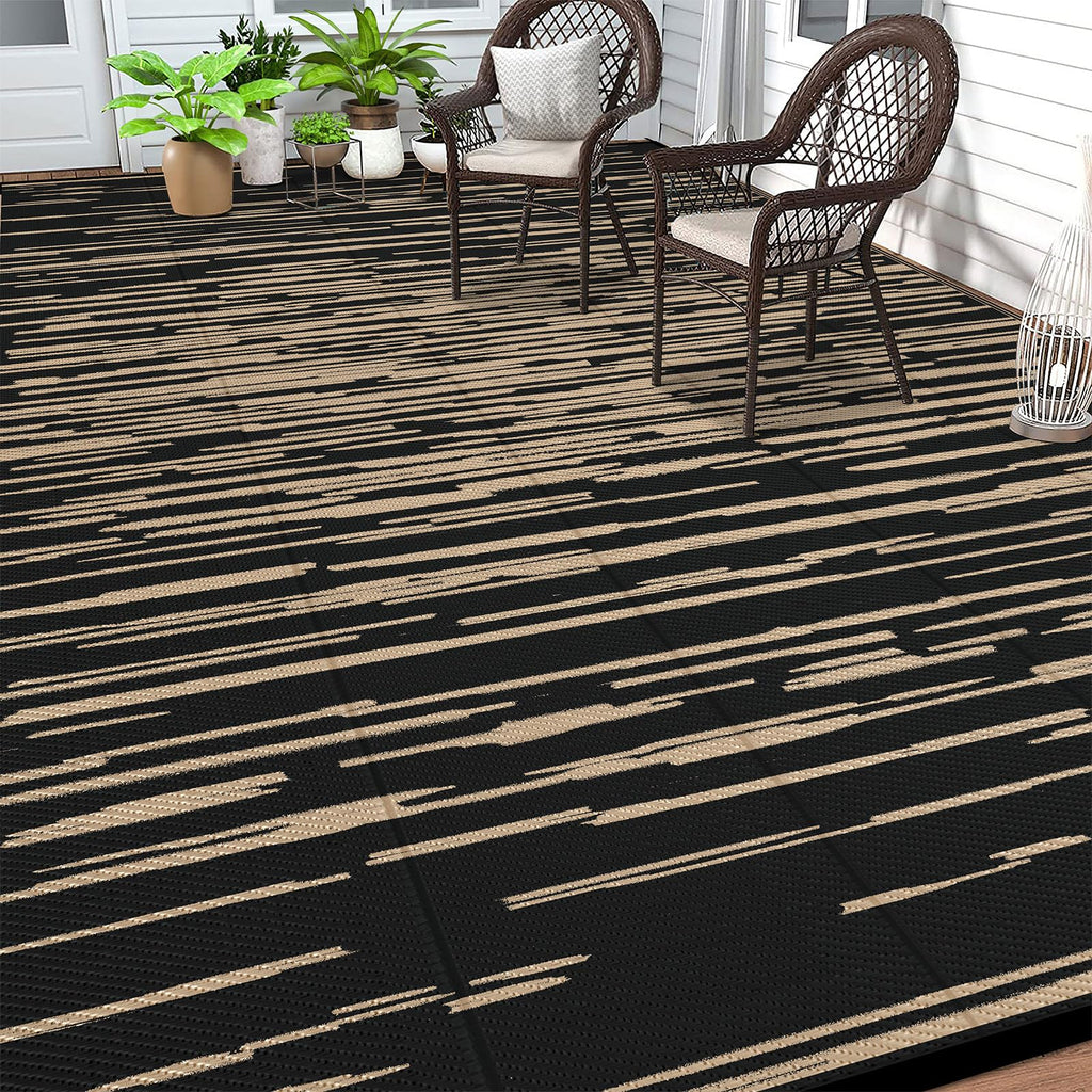 HEBE Checkered Outdoor Rug Waterproof 5x8, Reversible Plastic Straw Rug RV Camping Rug, Indoor Outdoor Patio Mat Clearance, Outside Carpet for Porch,Deck,Camper,Balcony,Backyard,Picnic