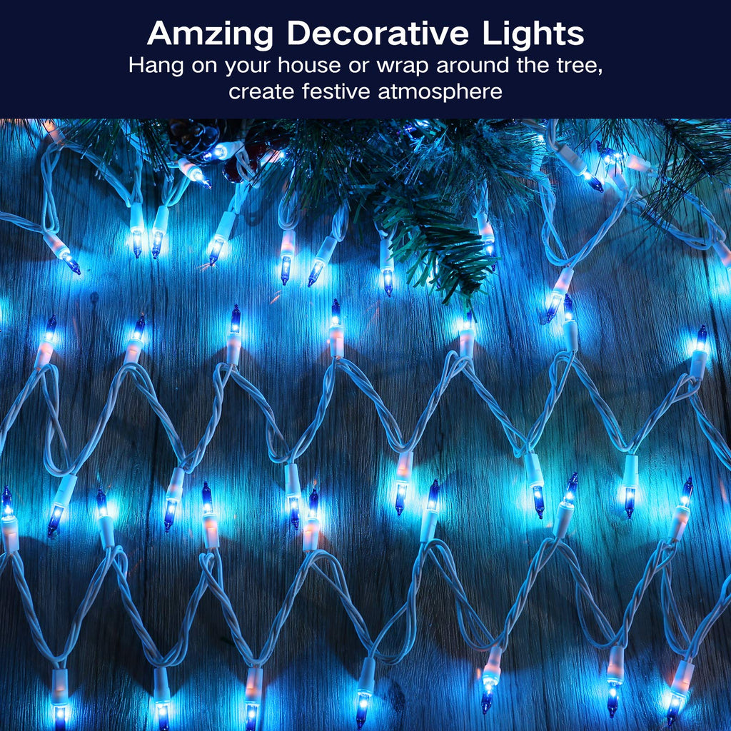Brizled Christmas Lights, 600 Count 139.2ft Incandescent Mini Lights, Connectable 120V UL Certified for Xmas Wedding Bedroom Porch Decor, White Wire, Warm White