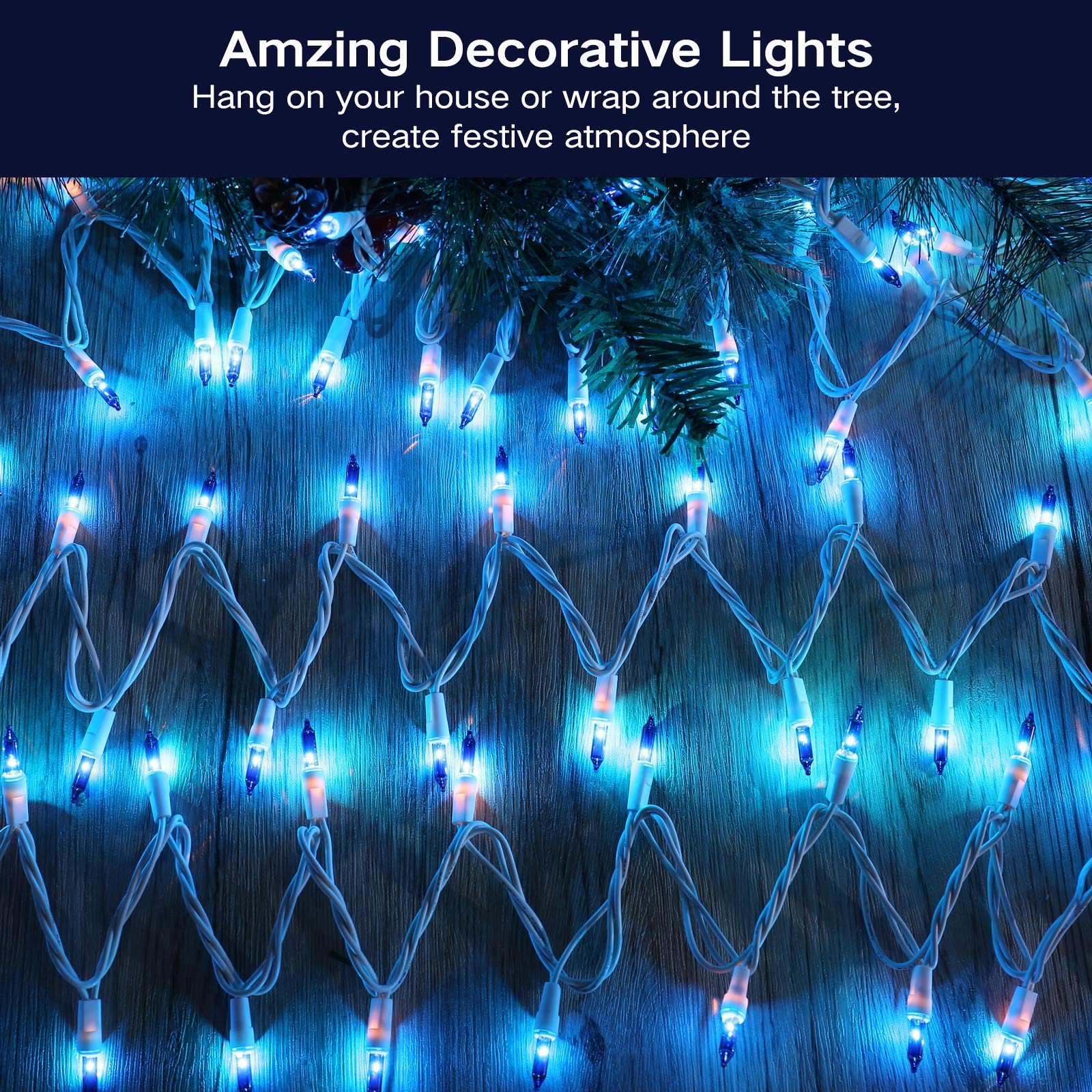 Brizled Christmas Lights, 600 Count 139.2ft Incandescent Mini Lights, Connectable 120V UL Certified for Xmas Wedding Bedroom Porch Decor, White Wire, Warm White