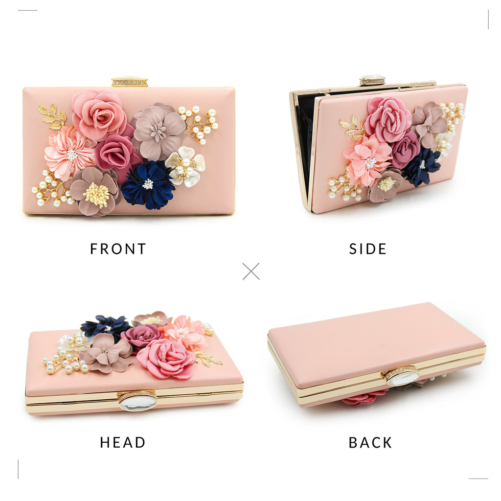 Evening Bag for Women, Flower Wedding Evening Clutch Purse Bride Floral Clutch Bag