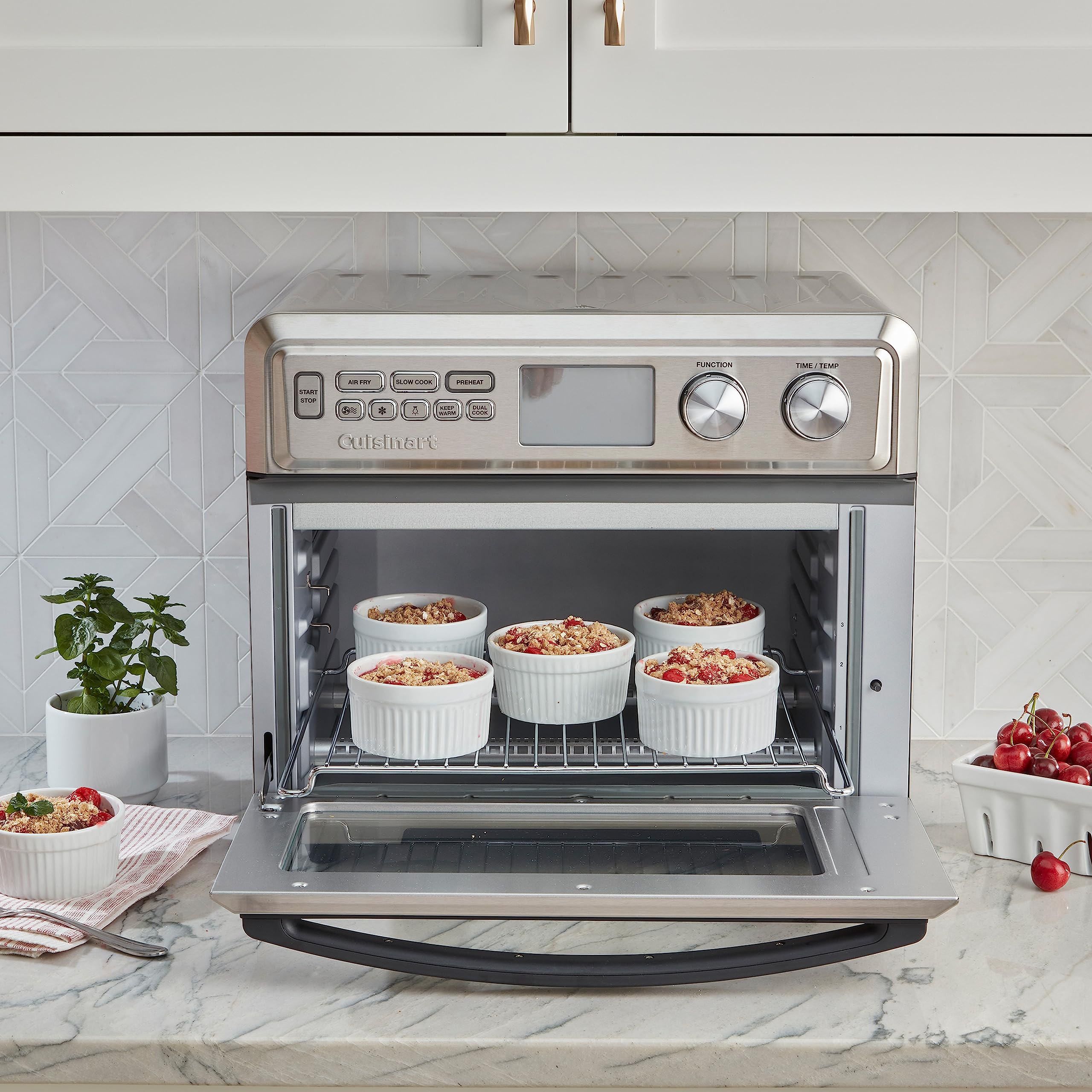 Cuisinart Air Fryer + Convection Toaster Oven, 8-1 Oven with Bake, Grill, Broil & Warm Options, Stainless Steel (TOA-70C)