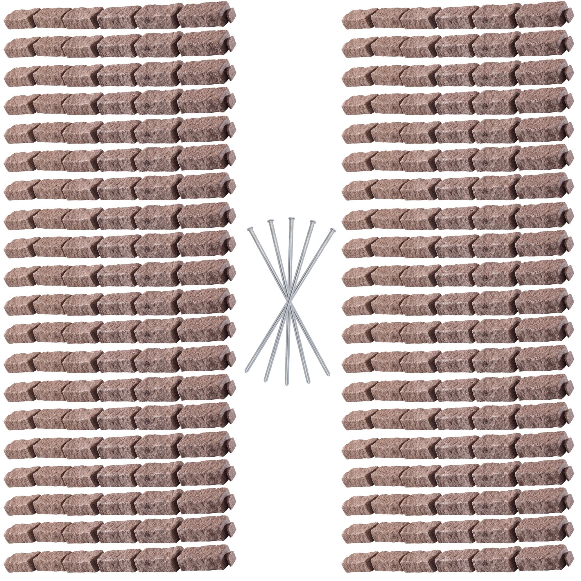 Beuta Landscape Edging | Garden Edging Border | Faux Stone Bricks for Lawn edging, Flower beds, Pathways & Yard Edging– 1 Pack | Each Section Has 6 Bricks 48"L x 4"W x 2.25"H | 3 Spikes |Cobblestone
