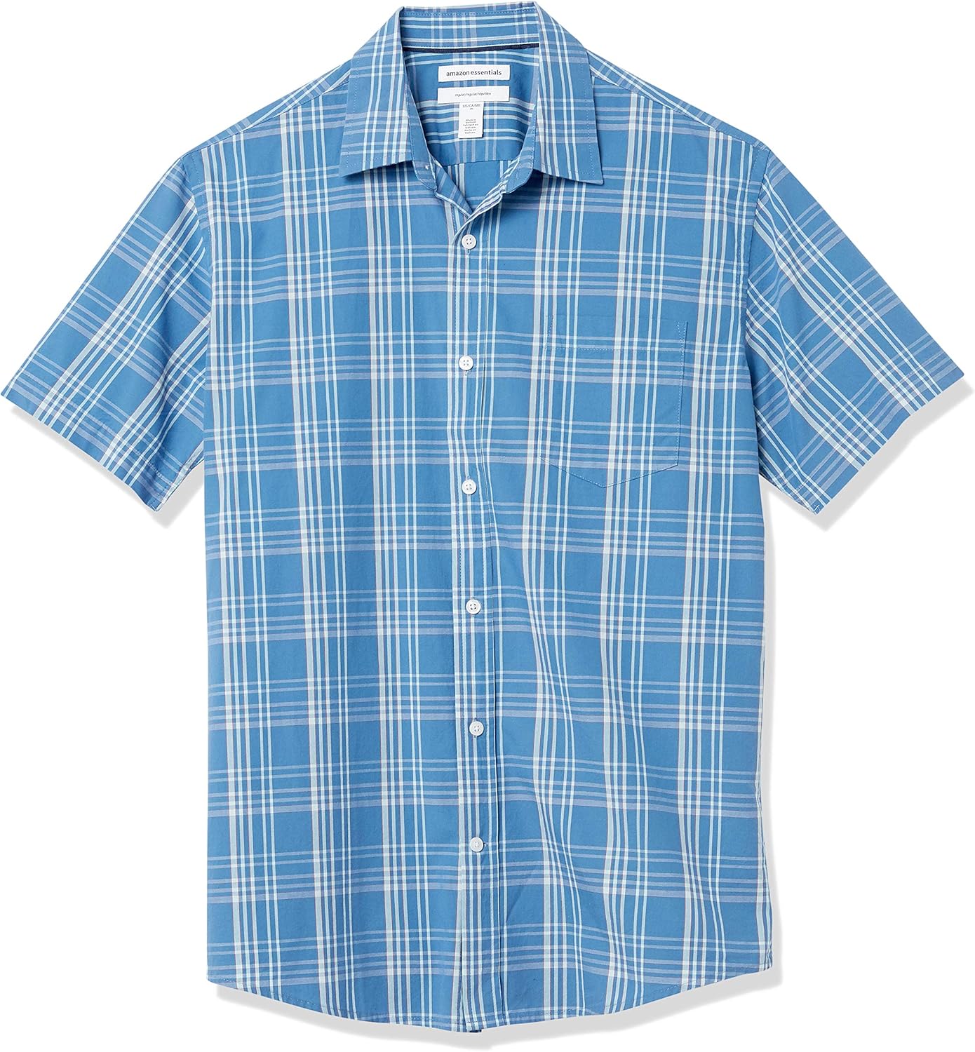Amazon Essentials Men's Regular-Fit Short-Sleeve Poplin Shirt
