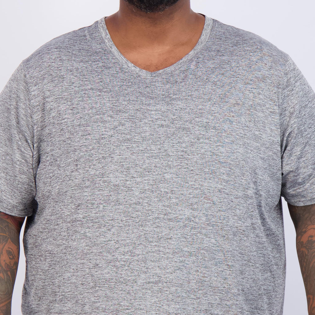 Real Essentials 3 Pack: Men's Big & Tall Short Sleeve V-Neck Athletic T-Shirt Dry-Fit Workout Shirts Moisture Wicking (3X-5X)