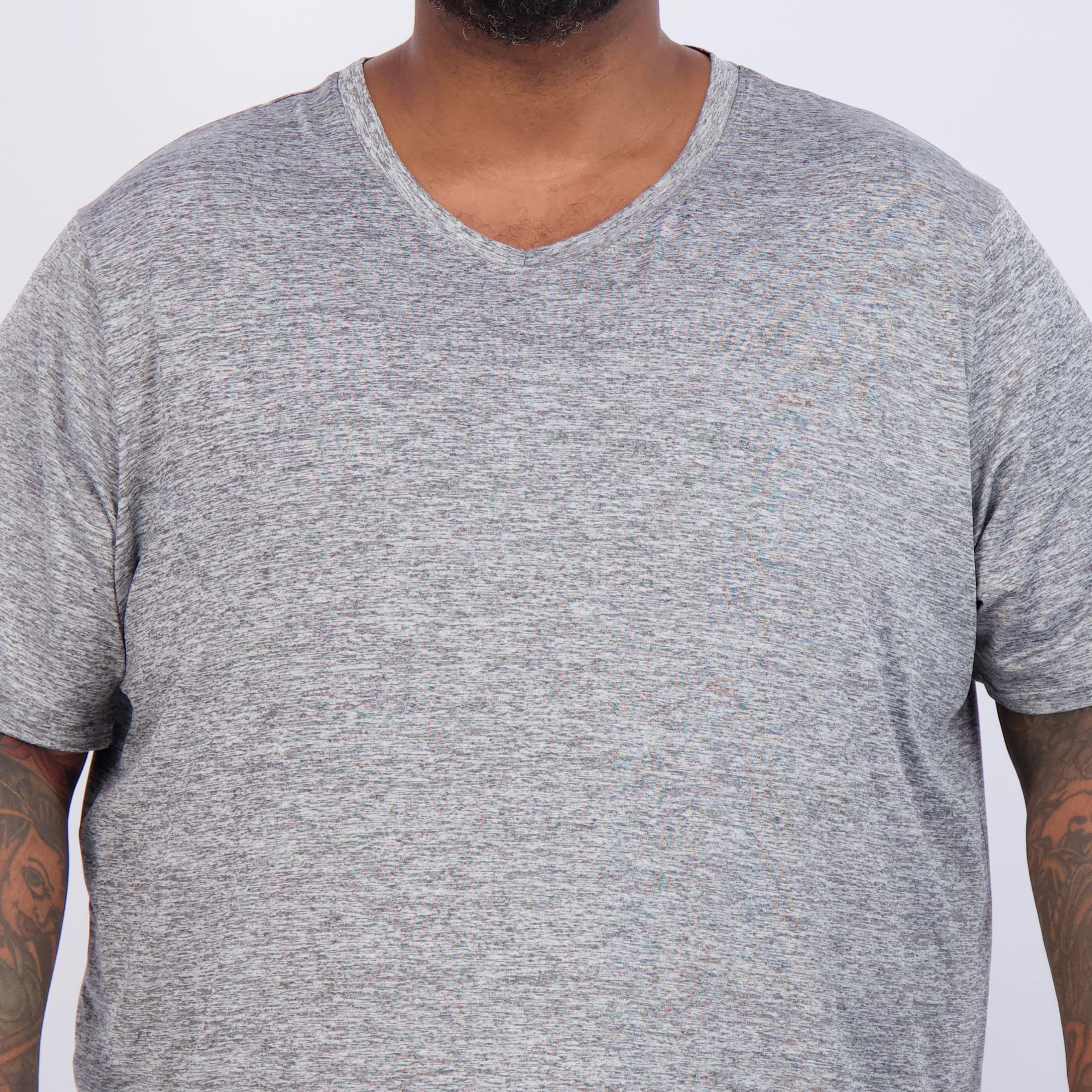 Real Essentials 3 Pack: Men's Big & Tall Short Sleeve V-Neck Athletic T-Shirt Dry-Fit Workout Shirts Moisture Wicking (3X-5X)