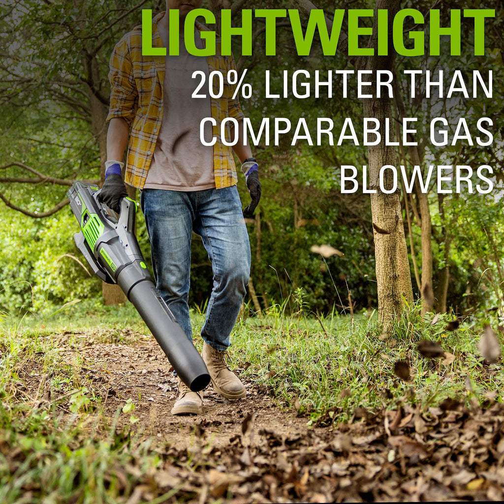 Greenworks 80V (150 MPH / 500 CFM / 75+ Compatible Tools) Cordless Axial Leaf Blower, 2.0Ah Battery and Charger Included