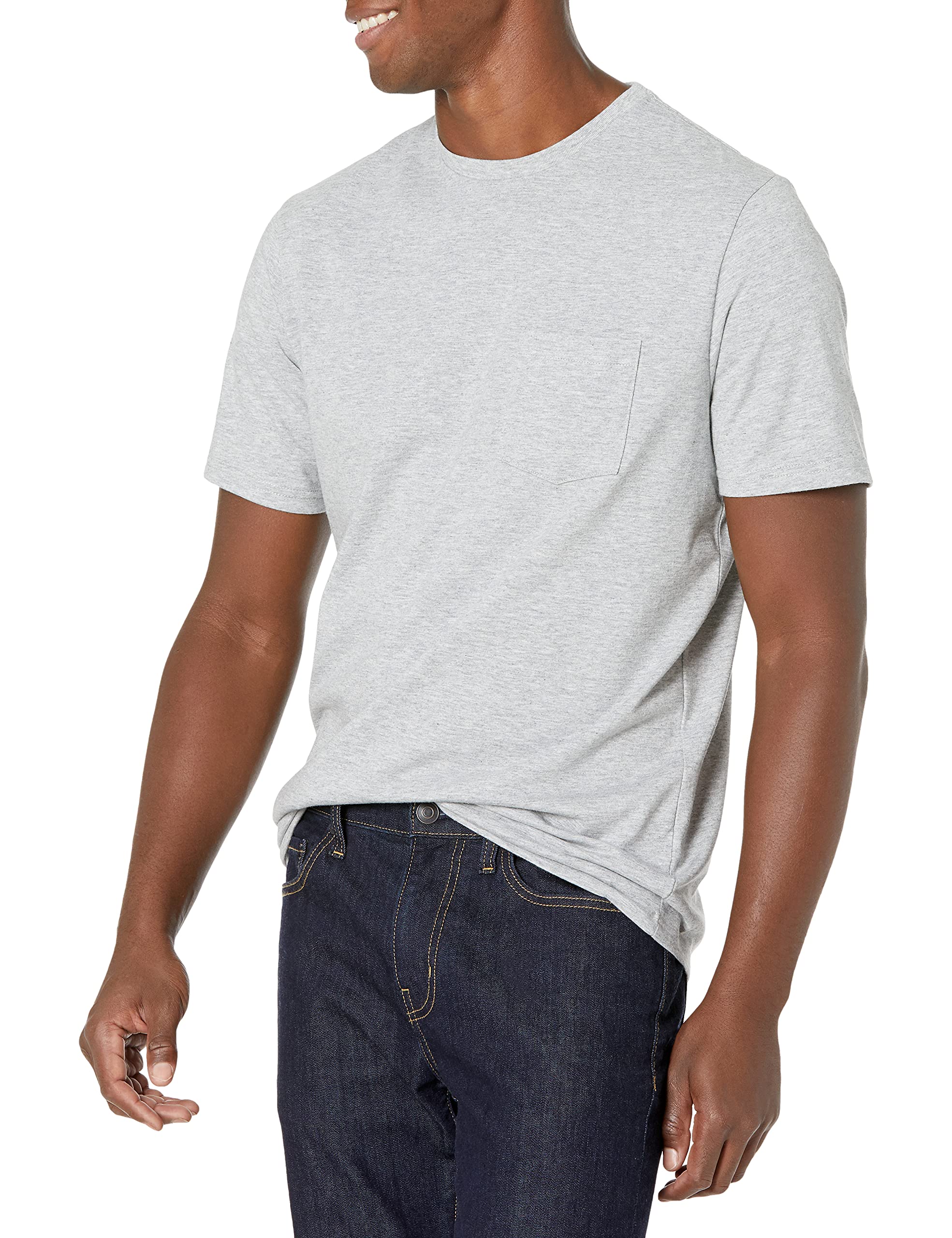 Amazon Essentials Men's Short-Sleeve Crewneck Pocket T-Shirts, Pack of 2