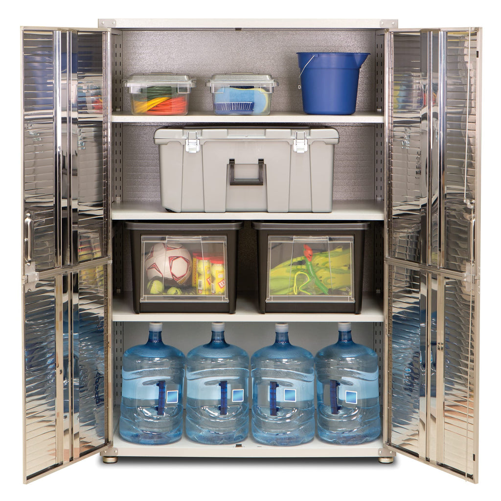 Seville Classics UltraHD Solid Steel Lockable Metal Storage Cabinet Locker Organizer, w/Adjustable Shelves for Garage, Warehouse, Office, Classroom, Granite, 30" W x 18" D x 72" H