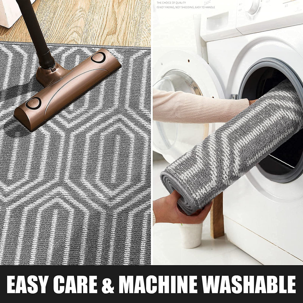 Indoor Doormat 24"x 36", Absorbent Front Back Door Mat Floor Mats, Rubber Backing Non Slip Door Mats Inside Mud Dirt Trapper Entrance Door Rug Carpet, Machine Washable Low Profile-Brown Time Cloister