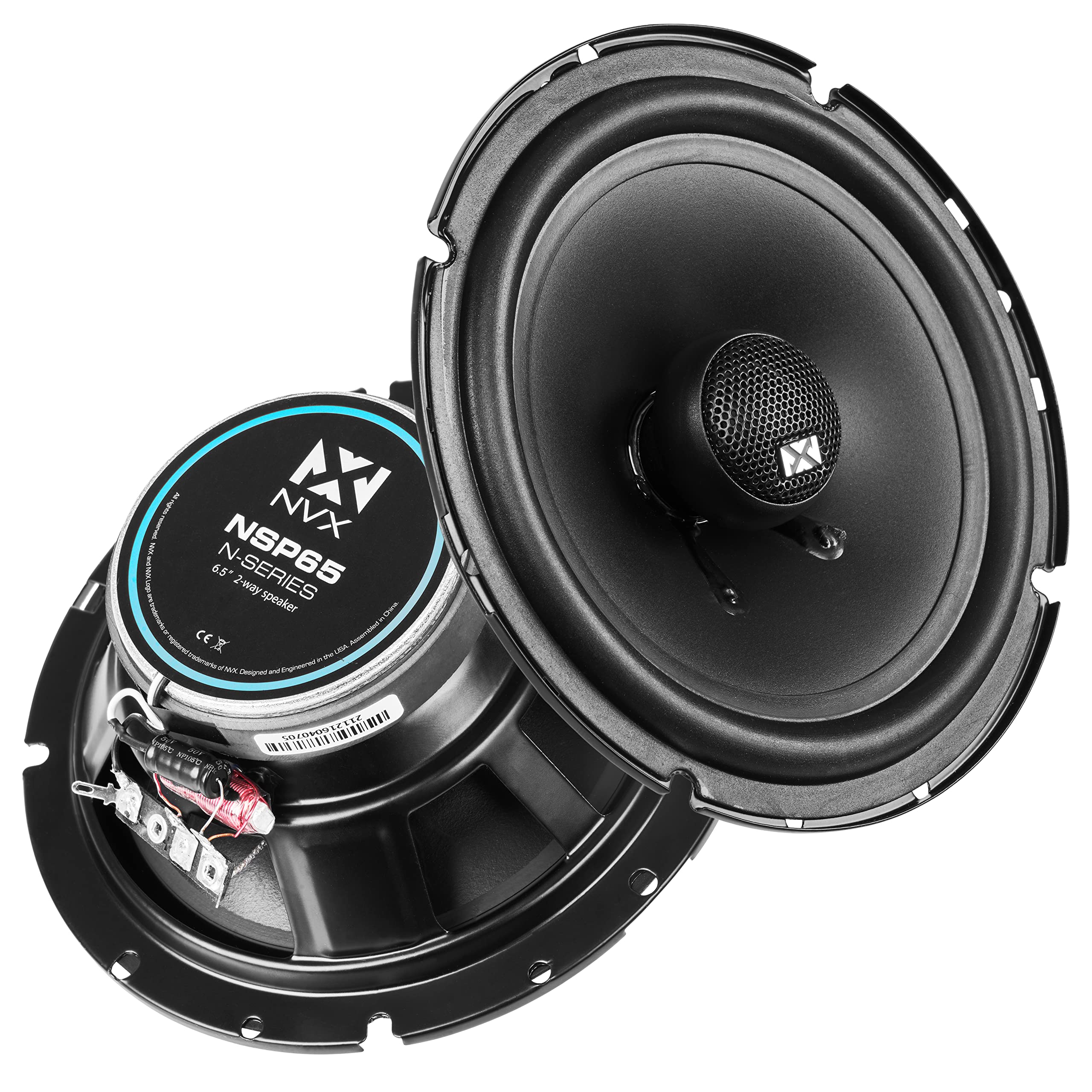NVX NSP35 3.5" Car Speakers, 200W Max, 70W RMS, 2-Way Coaxial w/Silk Dome Tweeters & Built-in X-Overs, Easy to Install in Cars/Trucks/Doors (Pair)