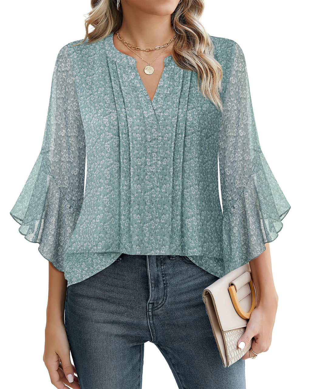 Timeson Women's 3/4 Sleeve Top | Dressy, Casual