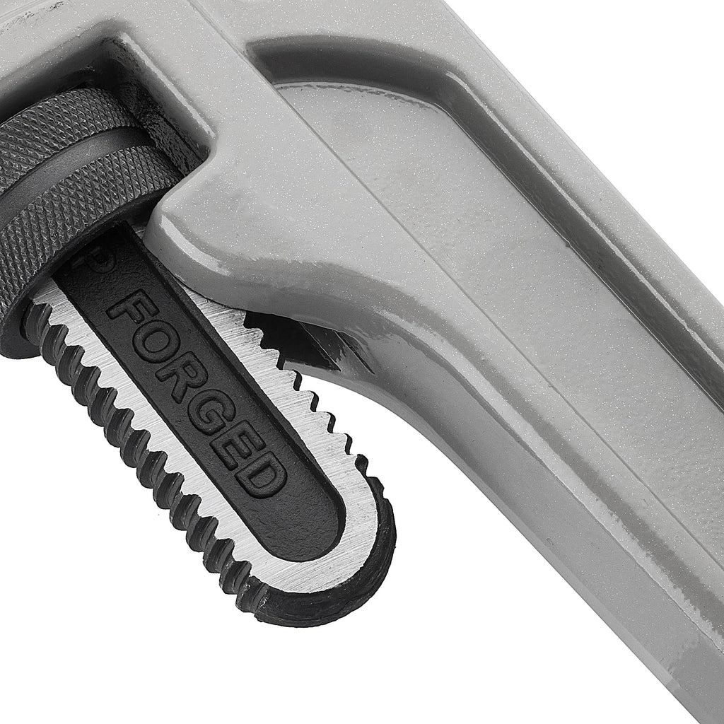 DURATECH 8-inch Heavy Duty Aluminum Straight Pipe Wrench, Adjustable Plumbing Wrench, Drop Forged, Exceed GGG standard