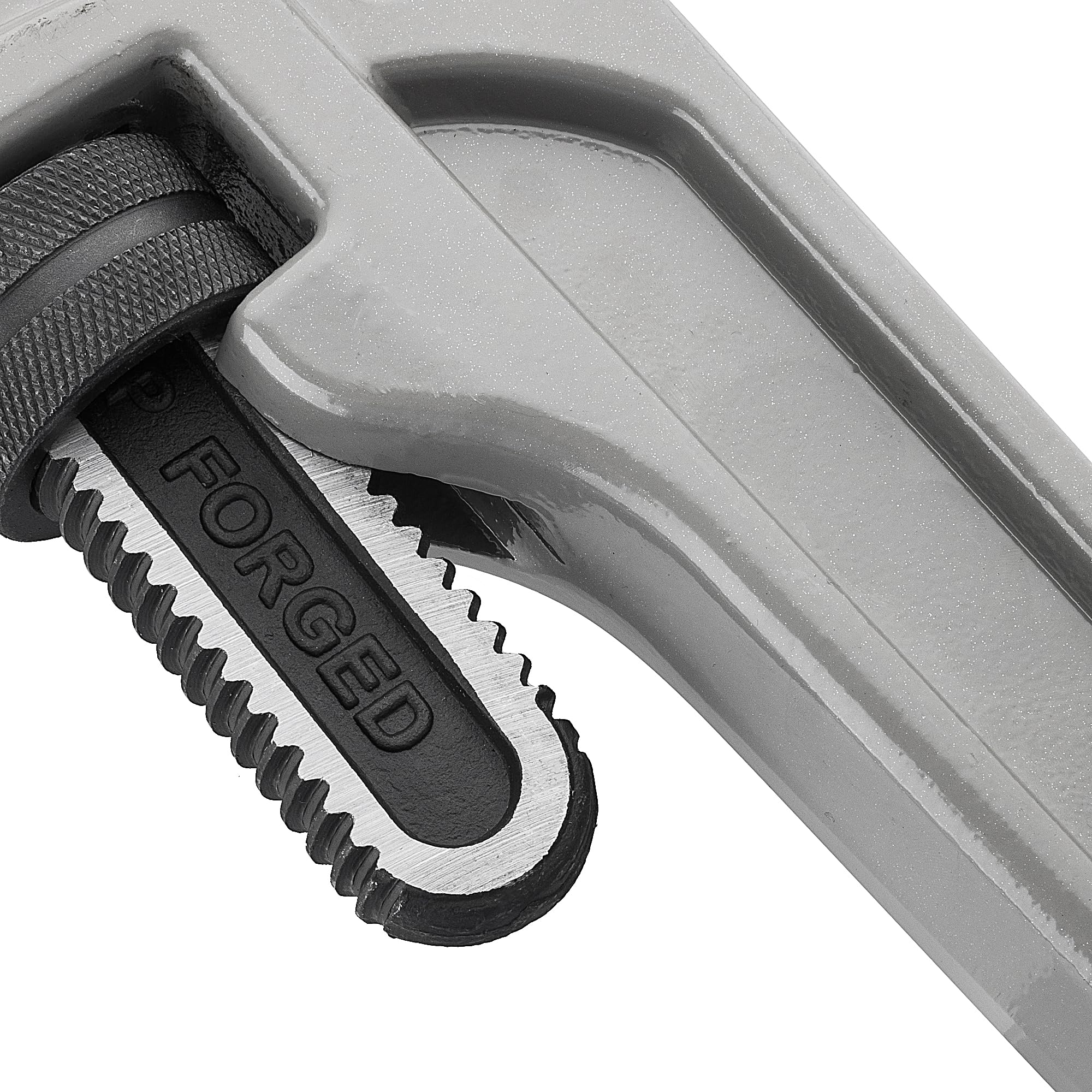 DURATECH 8-inch Heavy Duty Aluminum Straight Pipe Wrench, Adjustable Plumbing Wrench, Drop Forged, Exceed GGG standard