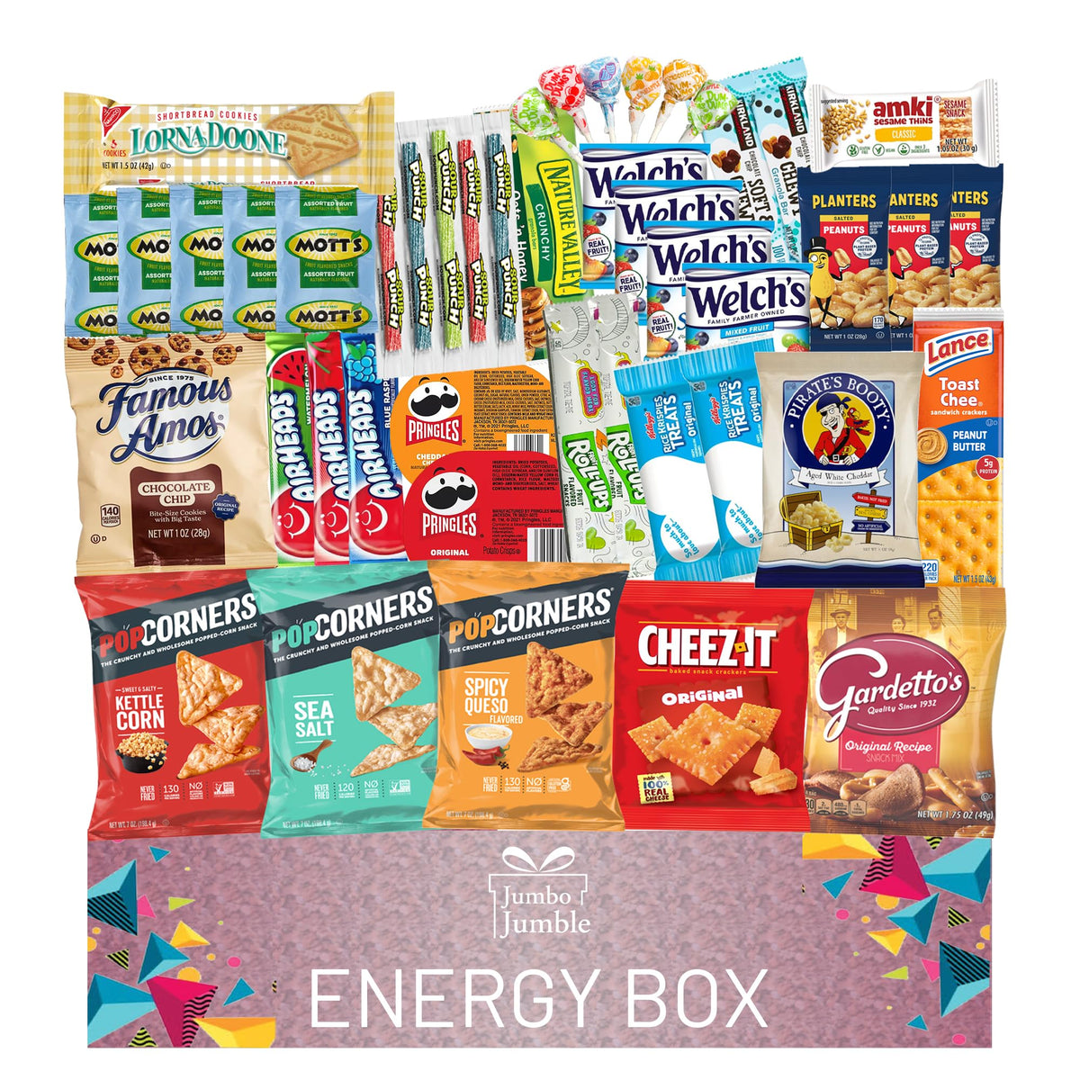 Jumbo Jumble Snack Box (25 Count) Gift Care Package Snacks Variety Pack for Adults Teens Kids Men Women school College Office Birthday (Healthy Set)