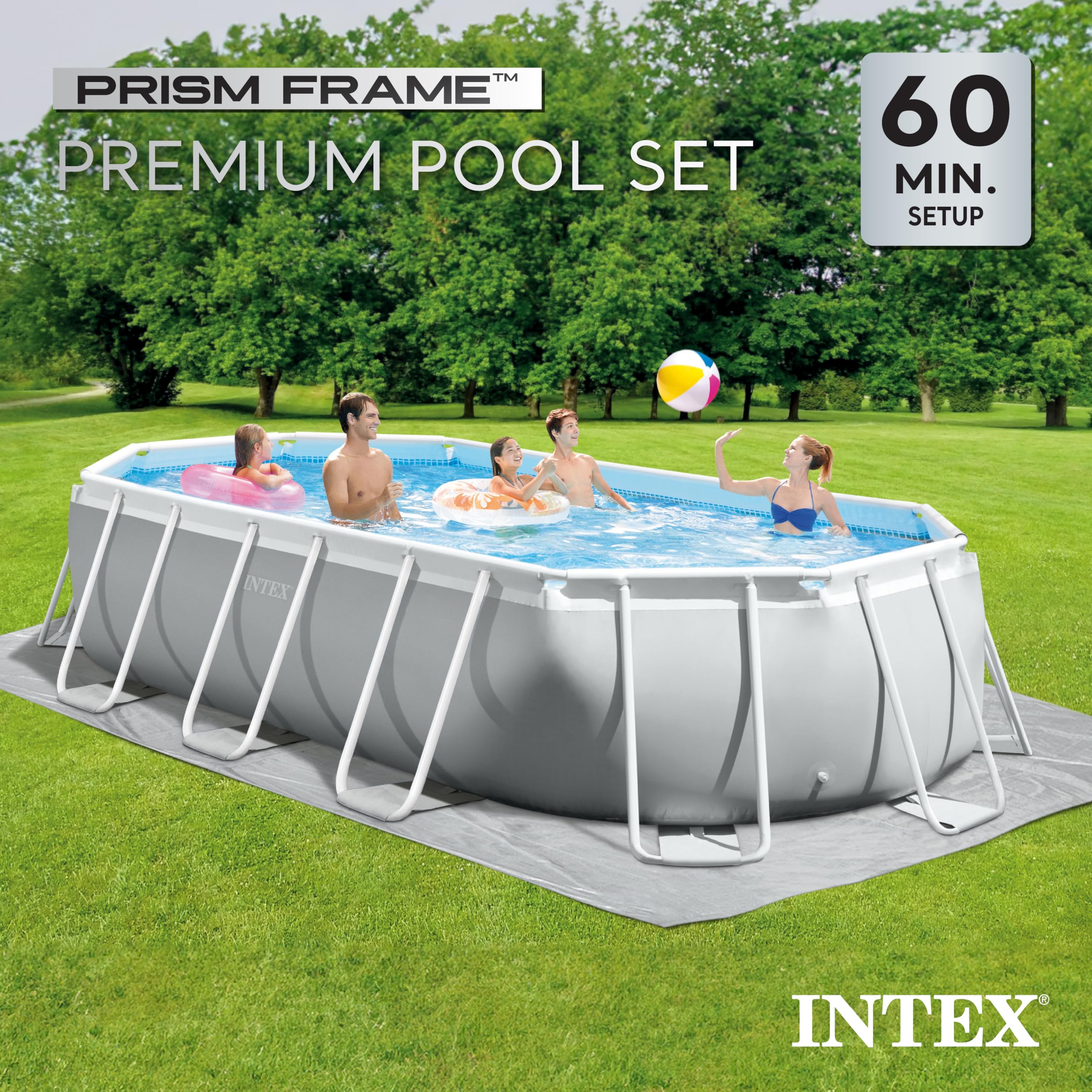 INTEX 26700EP 10Ft X 30In Prism Frame Premium Above Ground Swimming Pool (Pump Not Included)