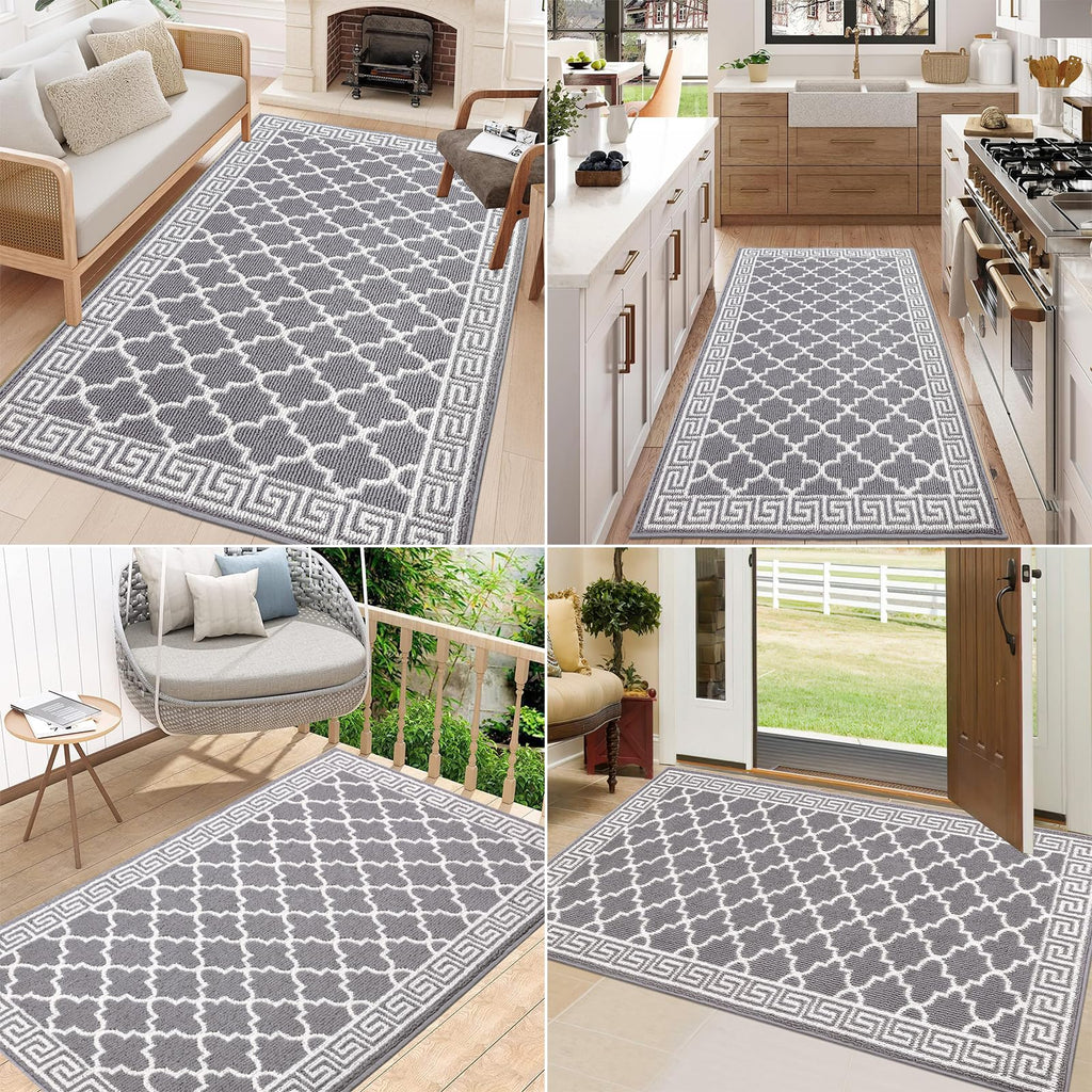 Pauwer Door Mat Indoor Entrance 20"x60" Absorbent Dirt Trapper Welcome Mats for Front Door Washable Entryway Rugs Ultra Thin Doormat Non Slip Runner Rugs for Hallway Kitchen Laundry Room, Beige