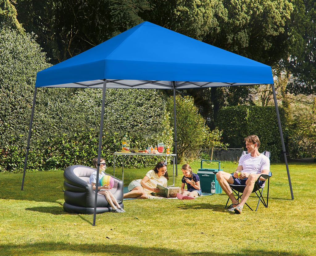 MASTERCANOPY Portable Pop Up Canopy Tent with Large Base (10x10,Dark Gray)
