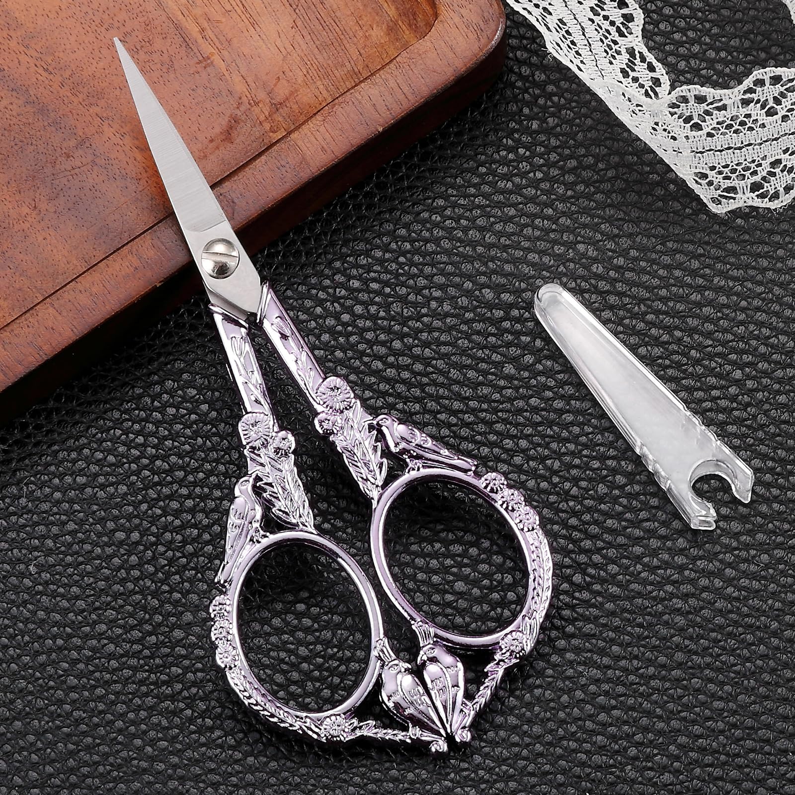 YOUGUOM Small Craft Scissors, Little Travel Sharp Embroidery Scissors All Purpose, Straight Tips Mini Sewing Shears, Precision Detail Thread Cutting Snips