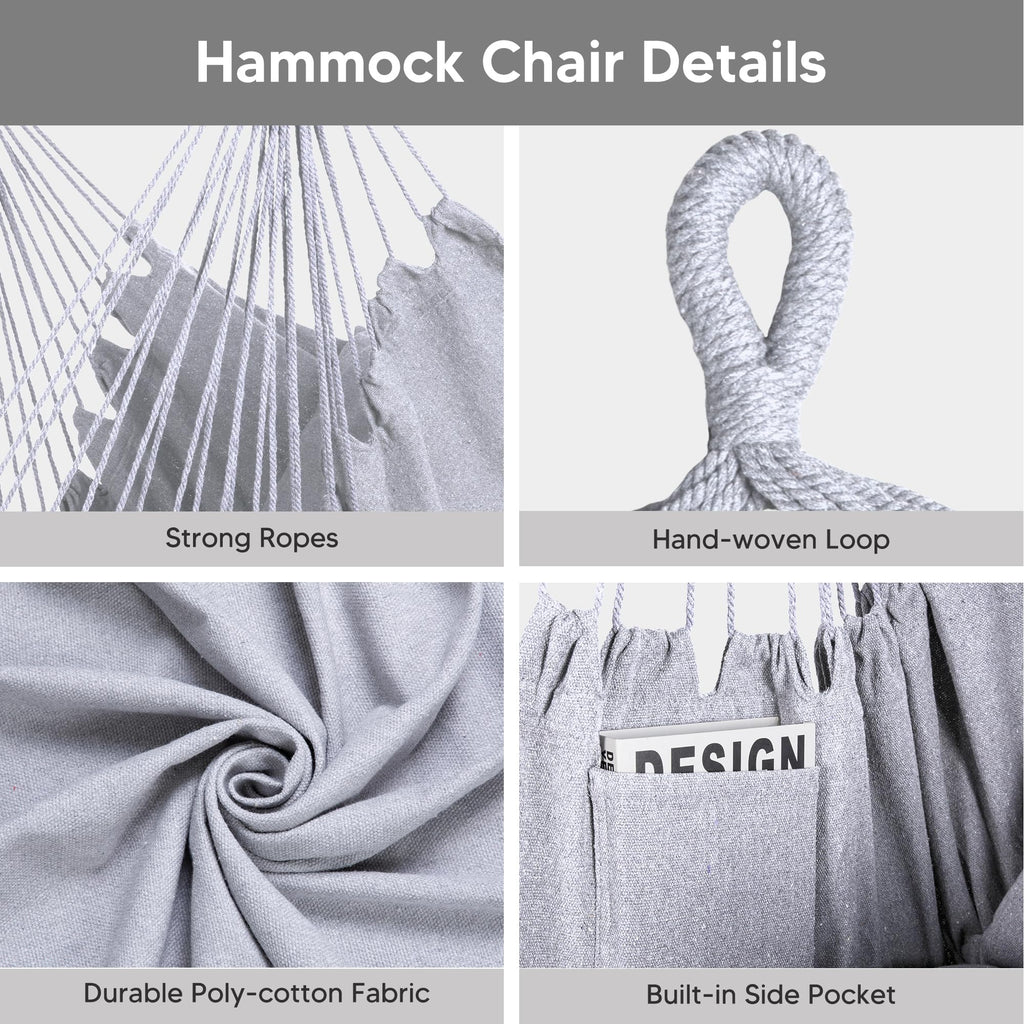 SUNCREAT 2-in-1 Convertible Free Standing Hammock with Stand Included, Camping Backyard Hammock with Stand, Patented, Blue & White Stripe