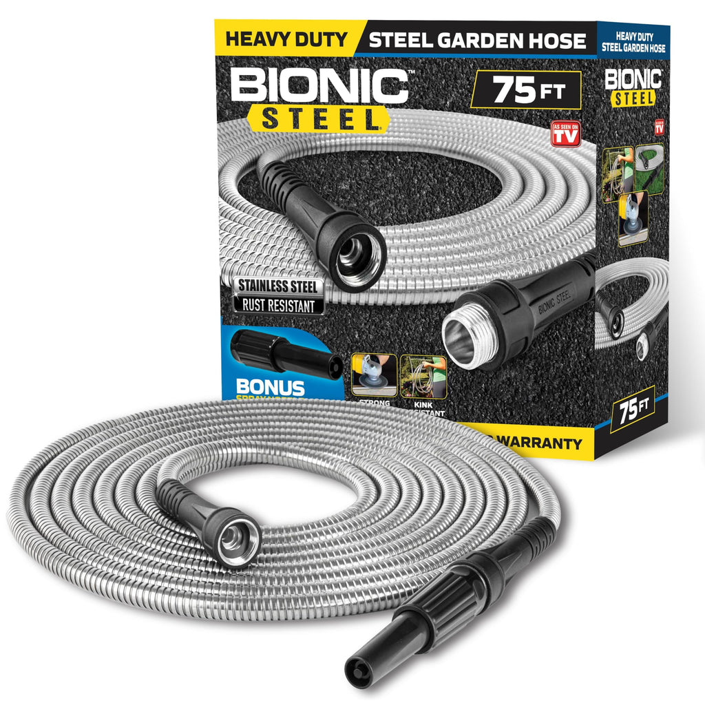 BIONIC STEEL 3Ft Short Garden Hose, 3 Ft x 5/8 In. Connector Hose for Reel, Leak Proof Connection, Heavy Duty, Non Kinking, Flexible, Hose Extension