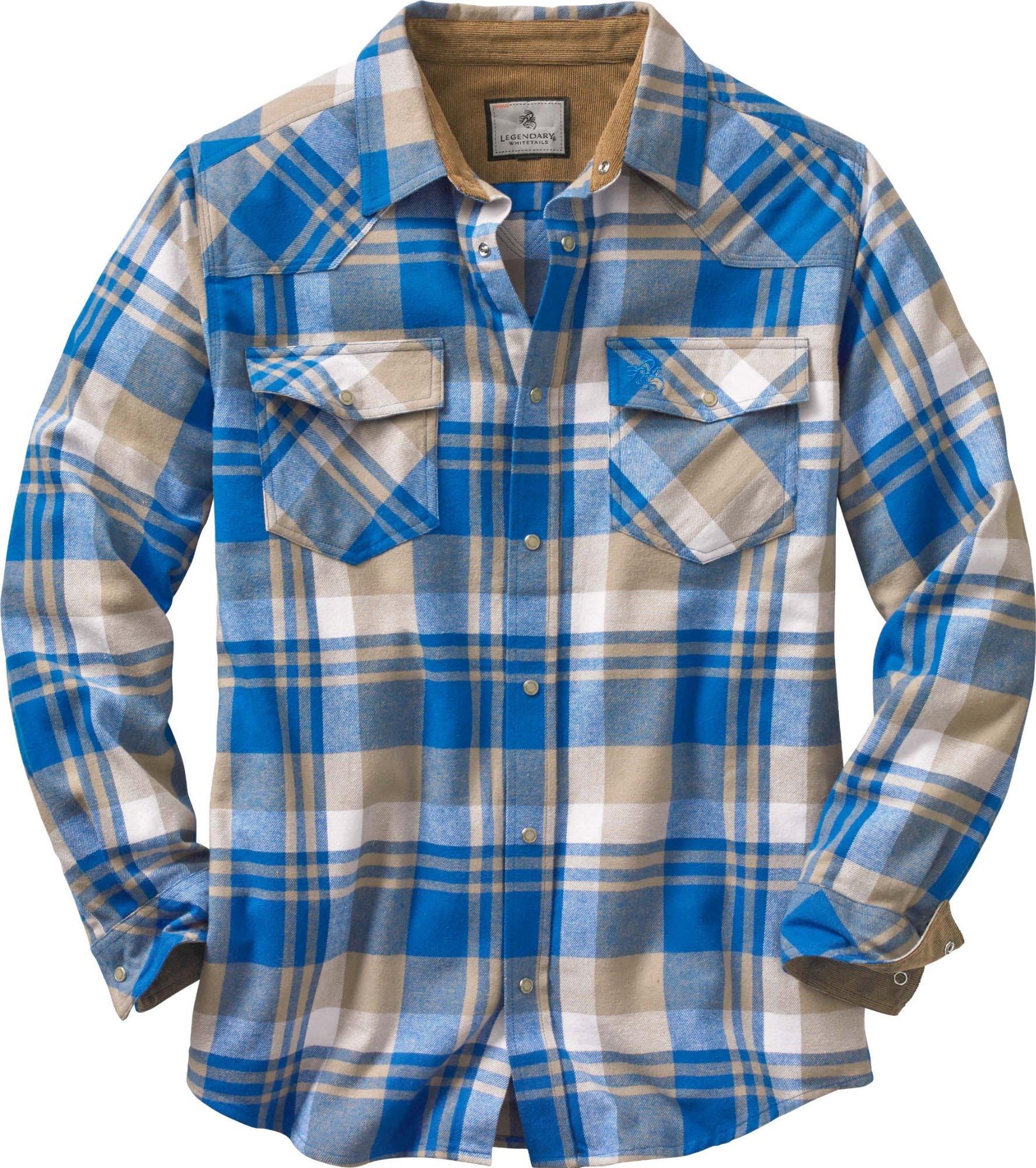 Legendary Whitetails Mens Western Button Up Brushed Cotton Flannel Shirt